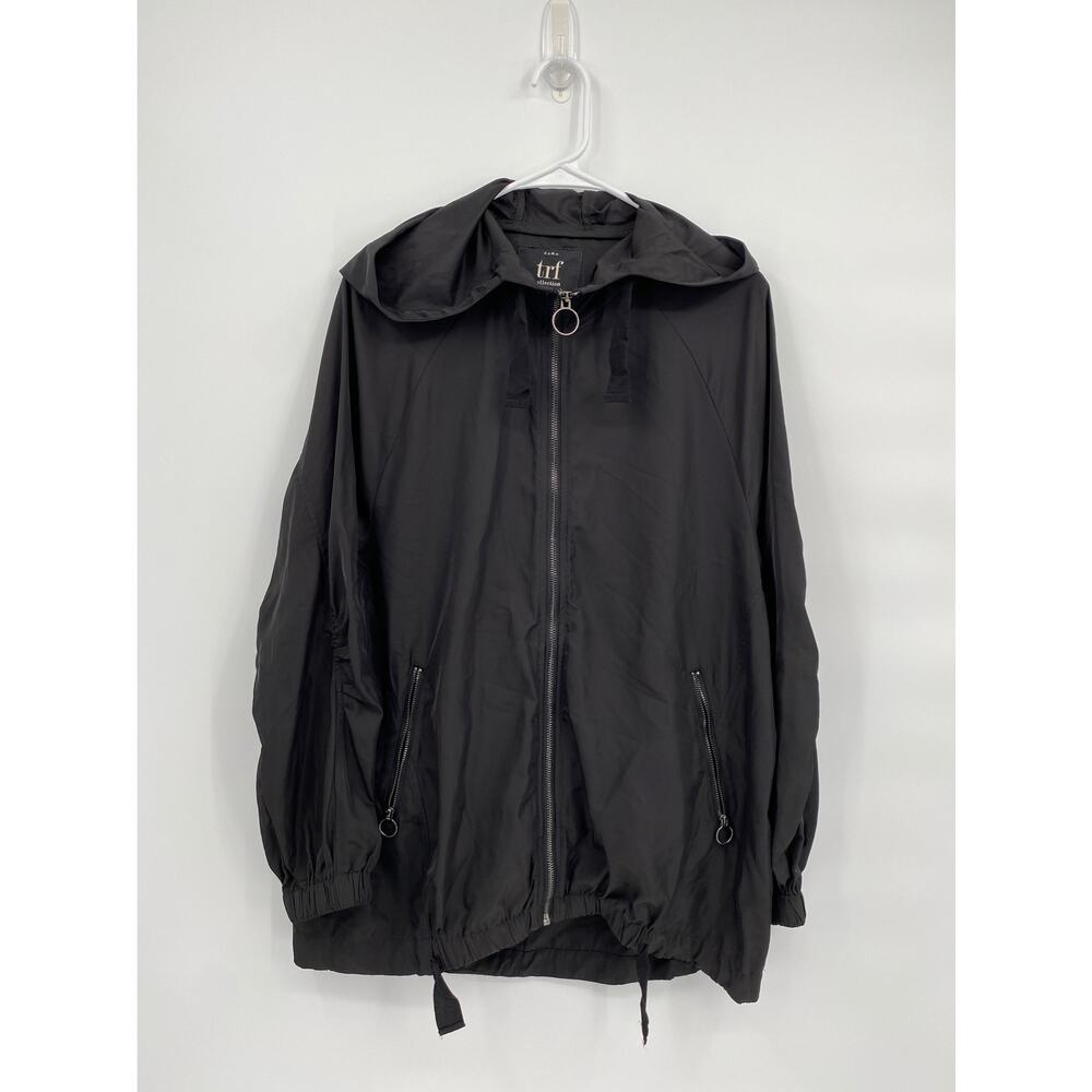 Zara trf Collection Packable Windbreaker Rain Jacket Black Size Small